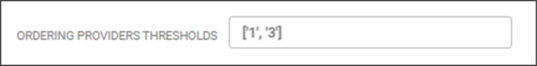 ordering providers thresholds