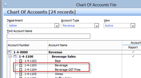 chart of accounts