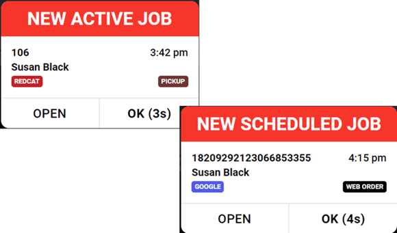 active and scheduled jobs