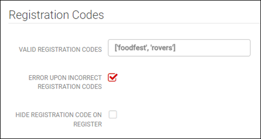 registration codes