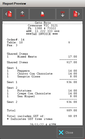 customer receipts