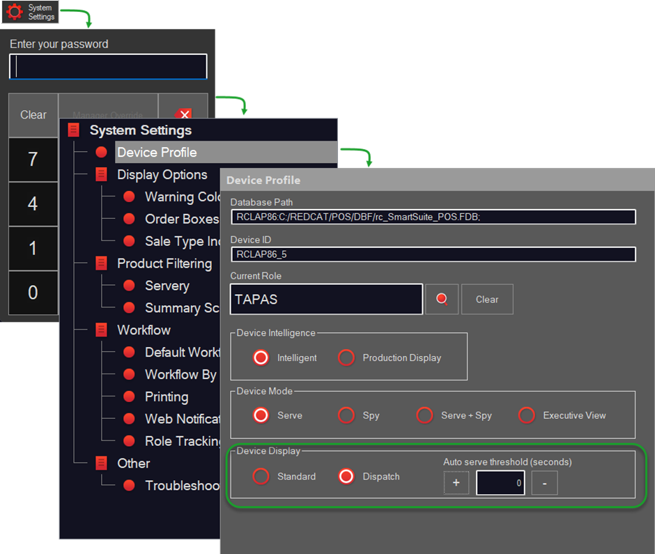 system settings