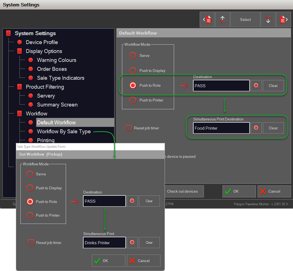 system settings