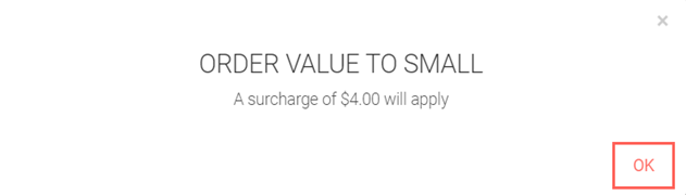 order value to small