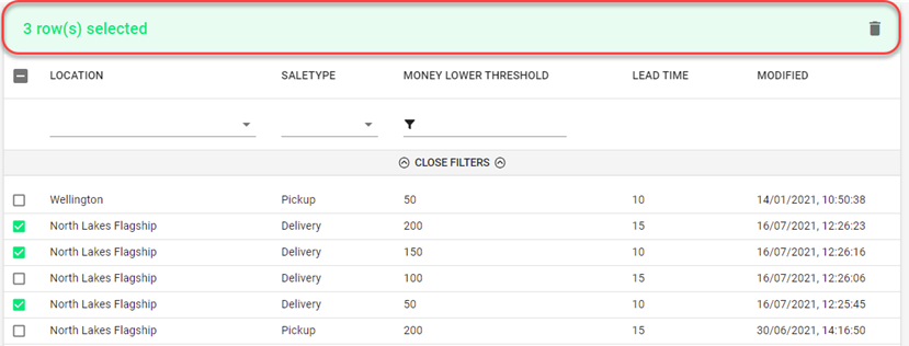 multi-select actions