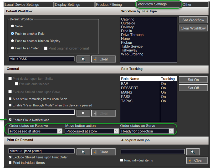 workflow settings tab