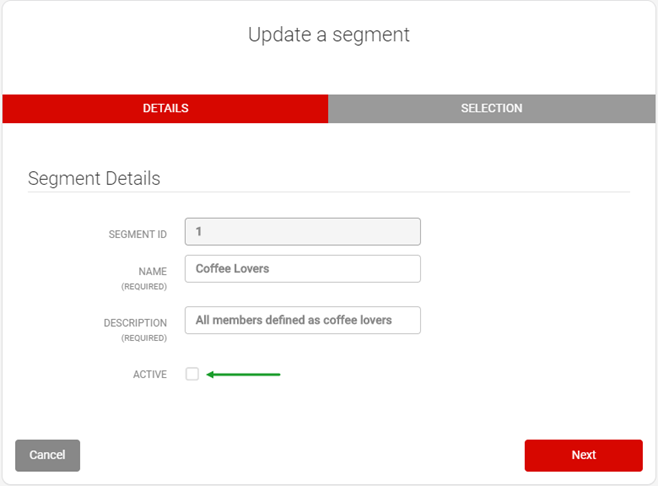 update segment