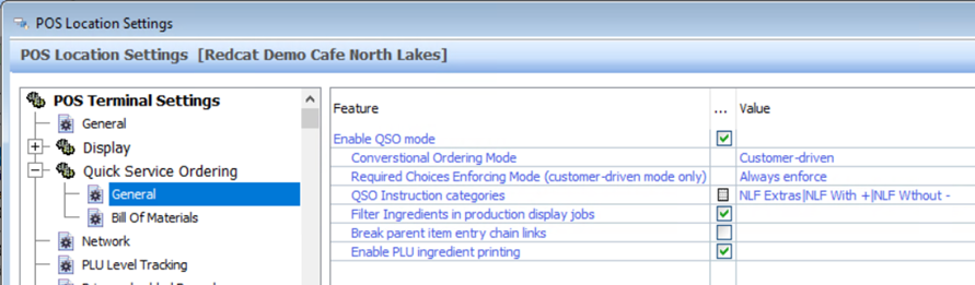 pos terminal settings