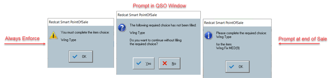 prompt at end of sale only