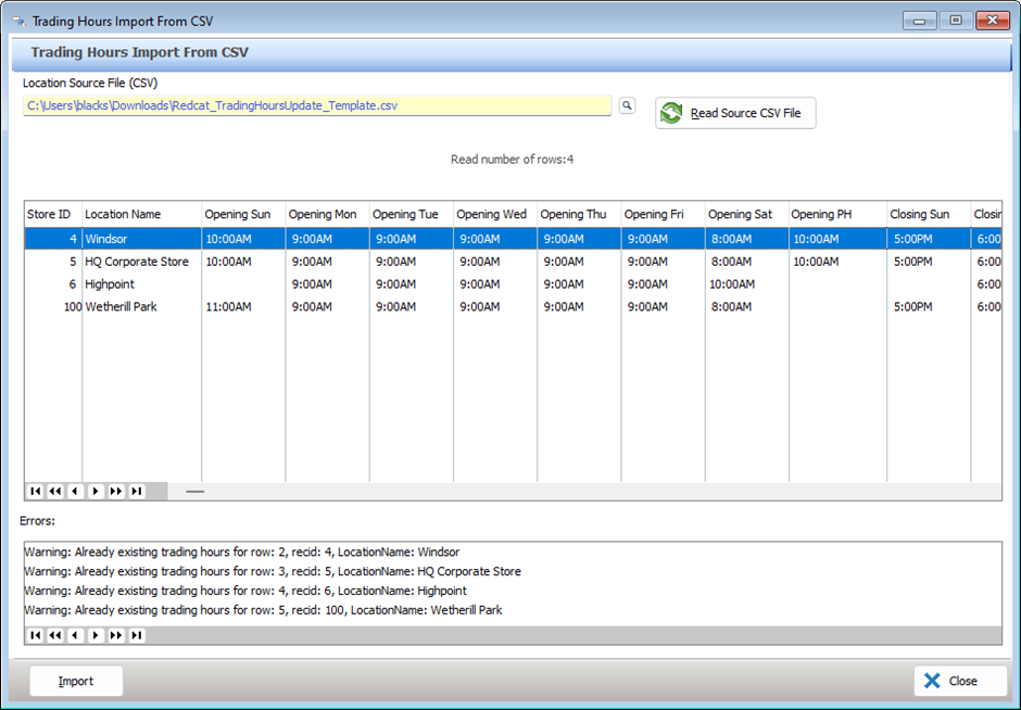 trading hours import