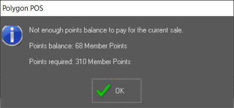 insufficient points balance