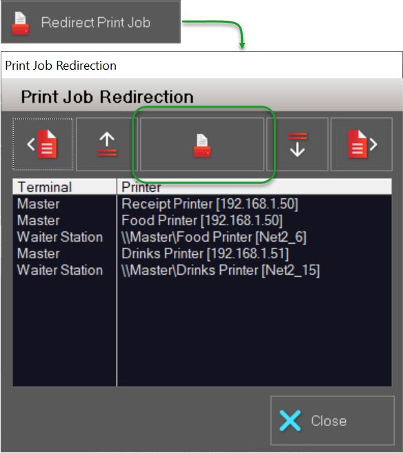 redirect print job