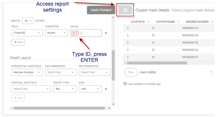 Access report settings