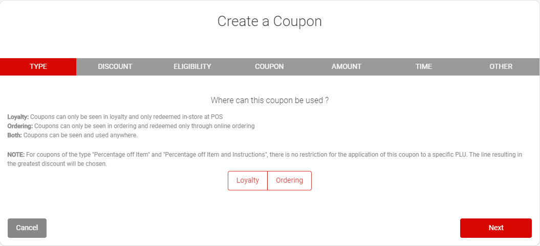 Coupon creation