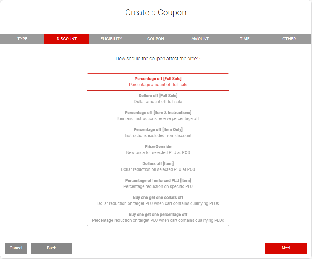 Create coupon