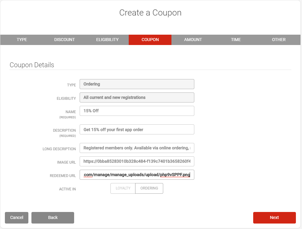 Create coupon 3